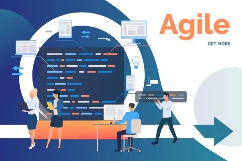 Agile business (Source: <a href="https://www.freepik.com/free-vector/business-professional-working-project-scrum-meeting_4949460.htm#query=agile%20business&position=5&from_view=search&track=ais">Image by katemangostar</a> on Freepik)