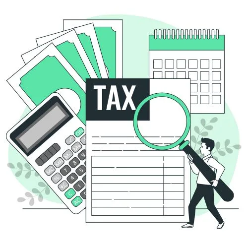 Taxes (Image source: <a href="https://www.freepik.com/free-vector/tax-concept-illustration_13795584.htm#query=taxes&position=16&from_view=search&track=robertav1_2_sidr">Image by storyset</a> on Freepik)