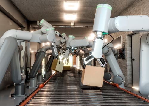 Cobots used in manufacturing